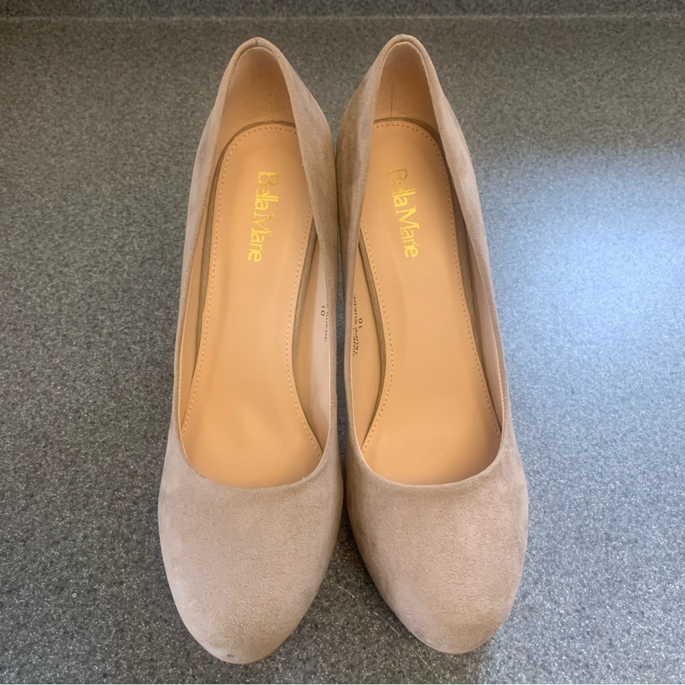Bella Marie | Suede Pumps | Taupe heels | High Heel Shoe | Size 10 - Picture 2 of 8